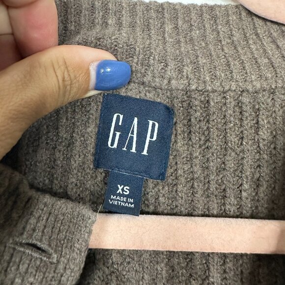 2/$30 GAP Waffle Knit Henley Top Long Sleeve Chocolate Brown XS #A0377 TRB2 - Picture 5 of 8